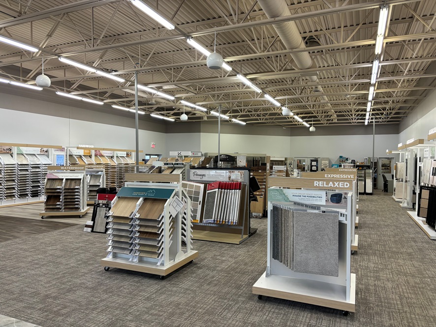 A photo of the renovated showroom at Modern Home Carpet One